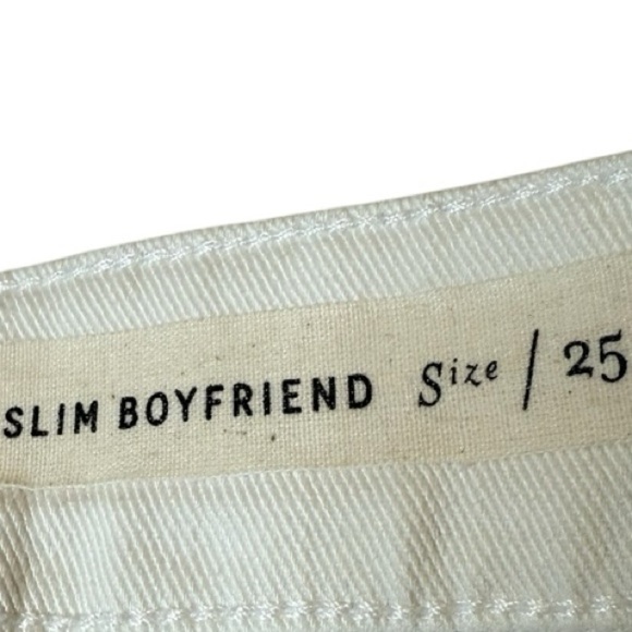 Pilcro And The Letterpress White Slim Boyfriend Rolled Cuff Denim Short Size 25 - Picture 6 of 9
